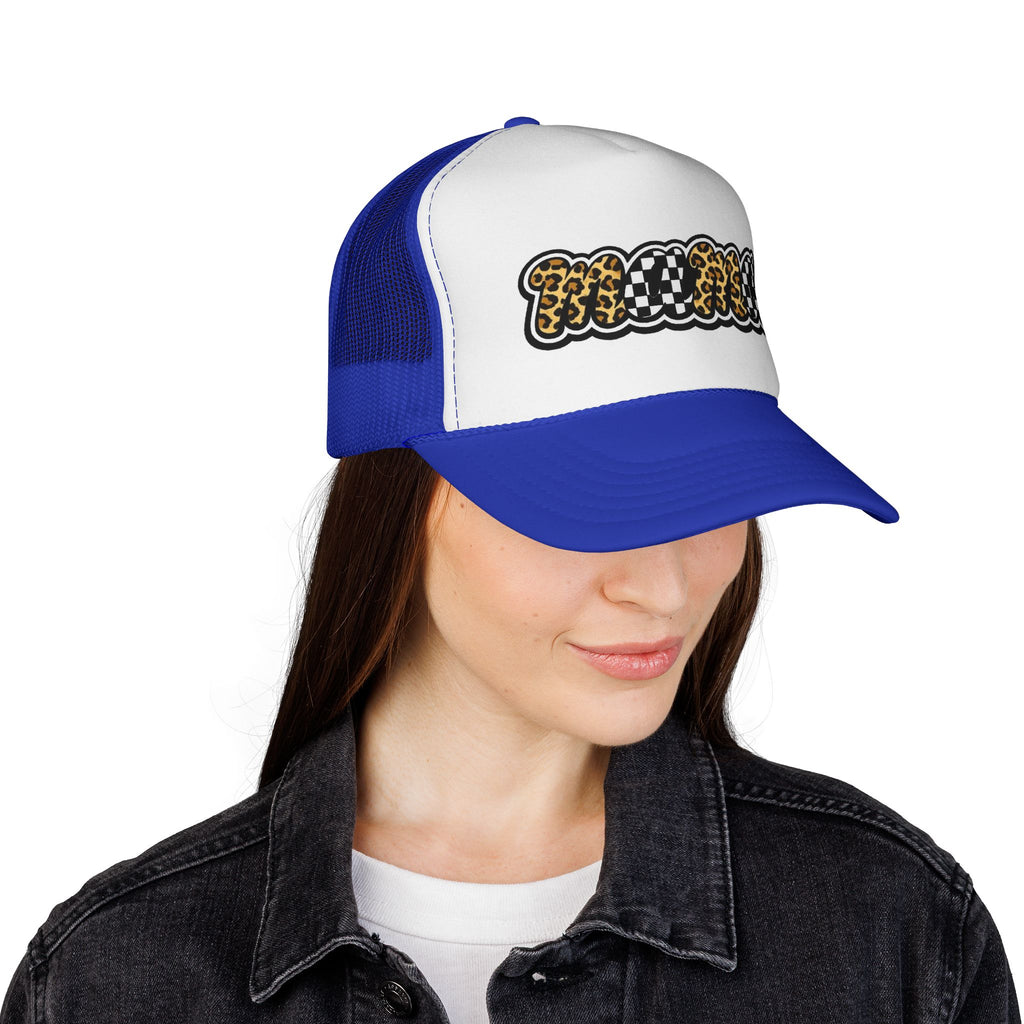 Trucker Cap — 'MAMMA' Leopard & Checker Patch Hat
