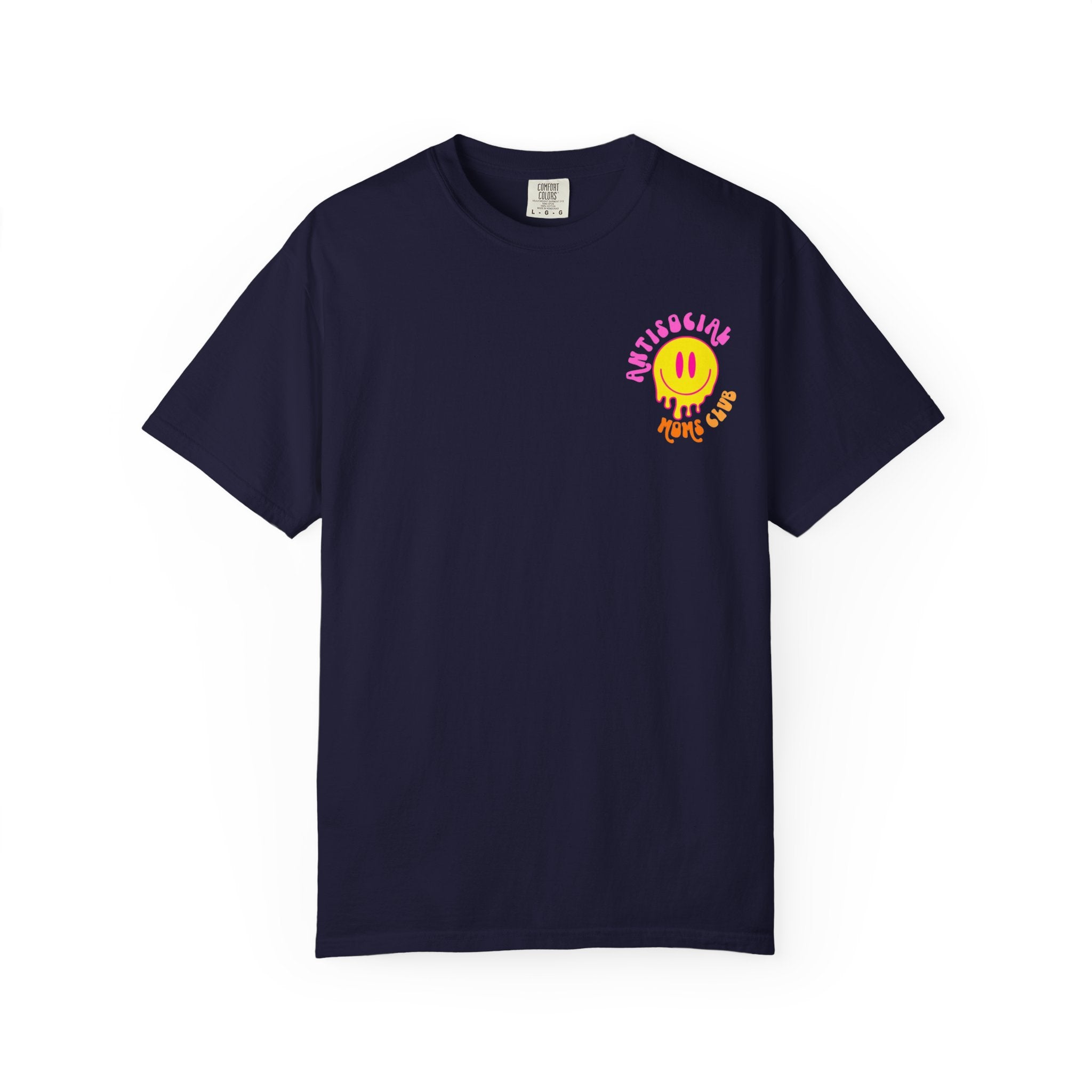 Anti Social Moms Club T-Shirt — Retro Smiley Graphic Tee for Cool Moms