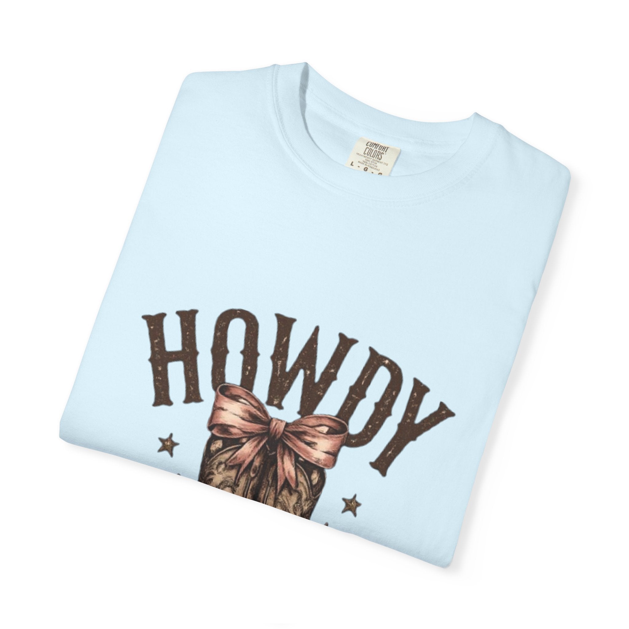 Howdy Cowboy Boots T-Shirt — Western Graphic Tee with Bow