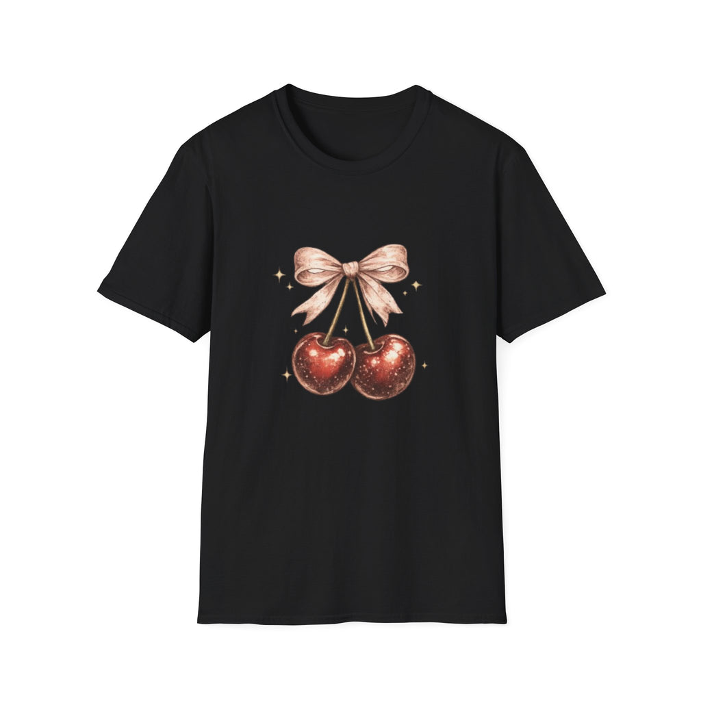 Cherry Bow T-Shirt — Cute Vintage Cherries Graphic