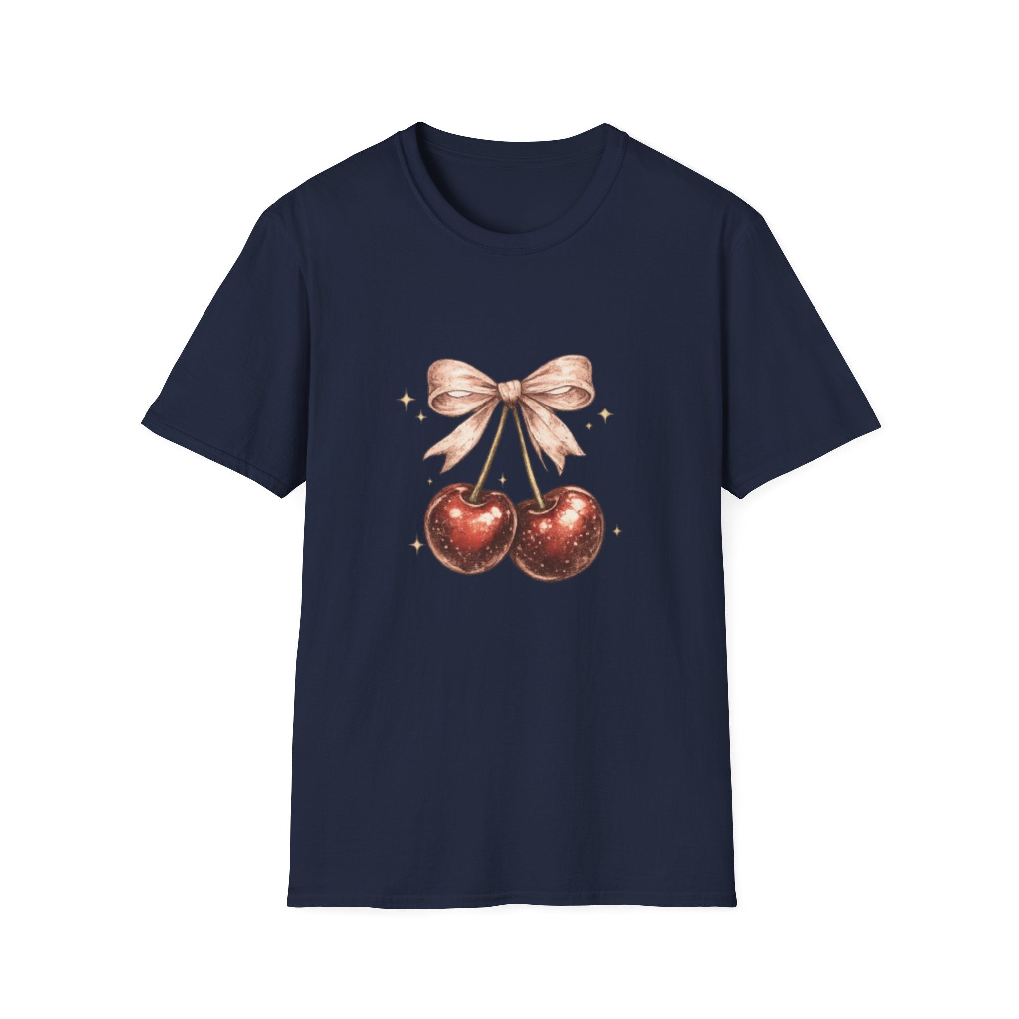 Cherry Bow T-Shirt — Cute Vintage Cherries Graphic