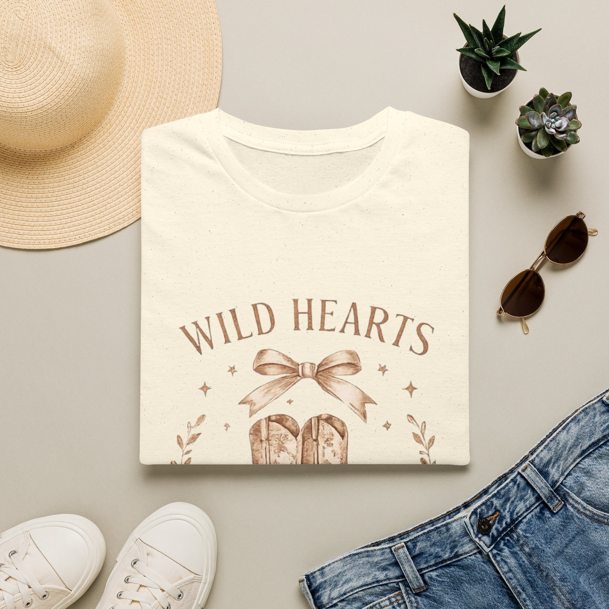 Wild Hearts Cowboy Boots Graphic T-Shirt