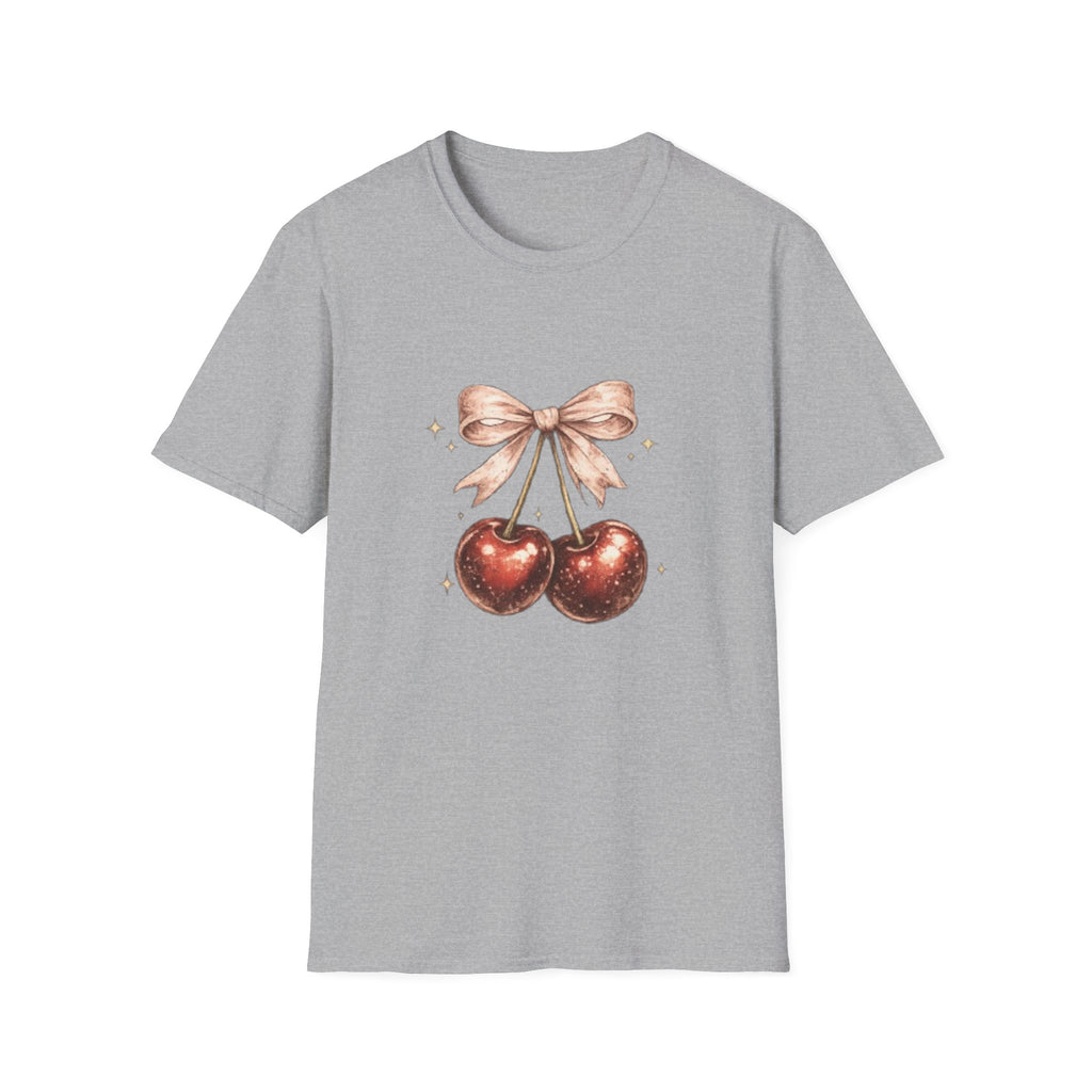 Cherry Bow T-Shirt — Cute Vintage Cherries Graphic