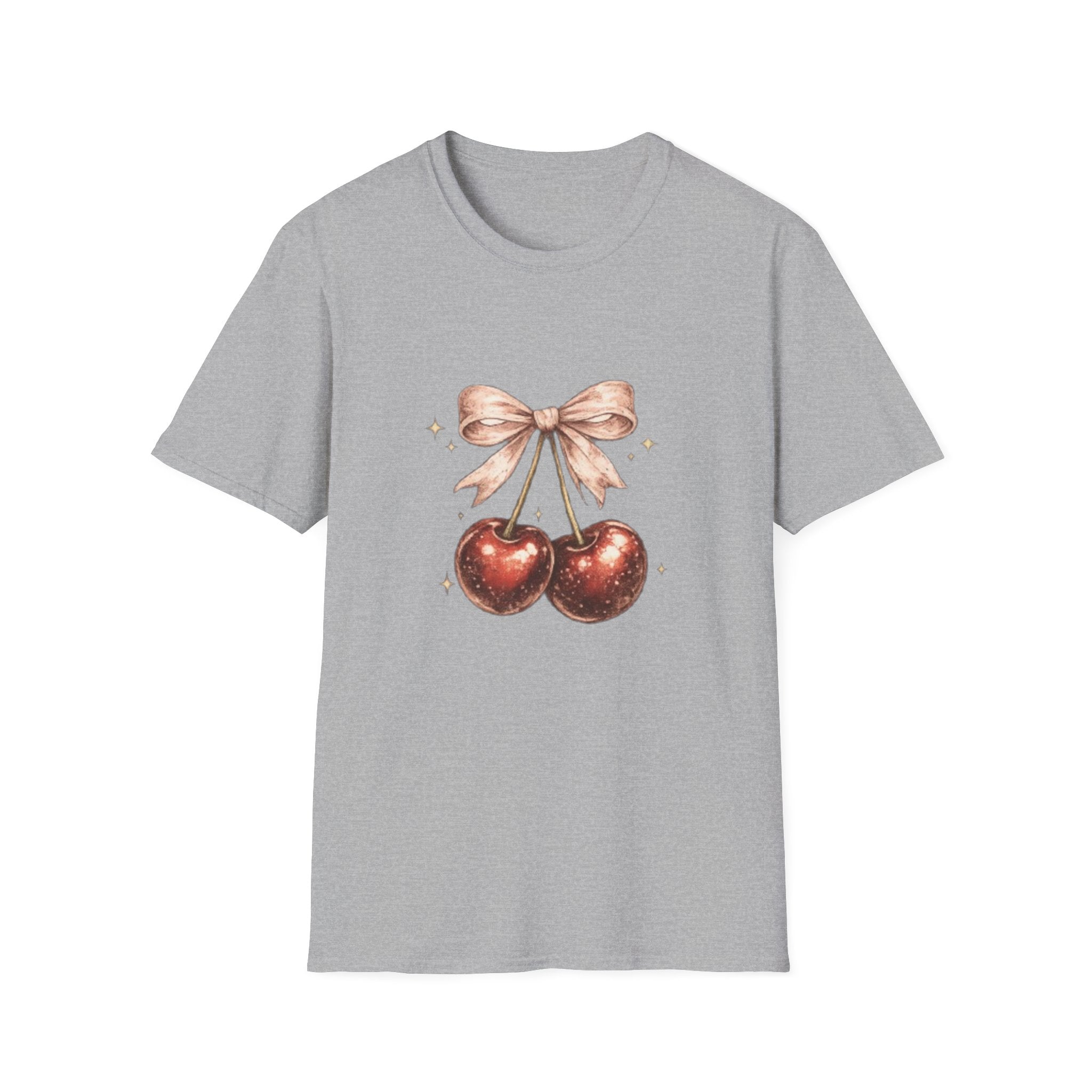 Cherry Bow T-Shirt — Cute Vintage Cherries Graphic