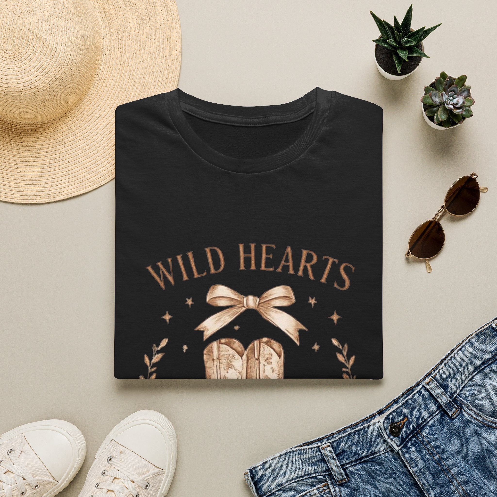Wild Hearts Cowboy Boots Graphic T-Shirt
