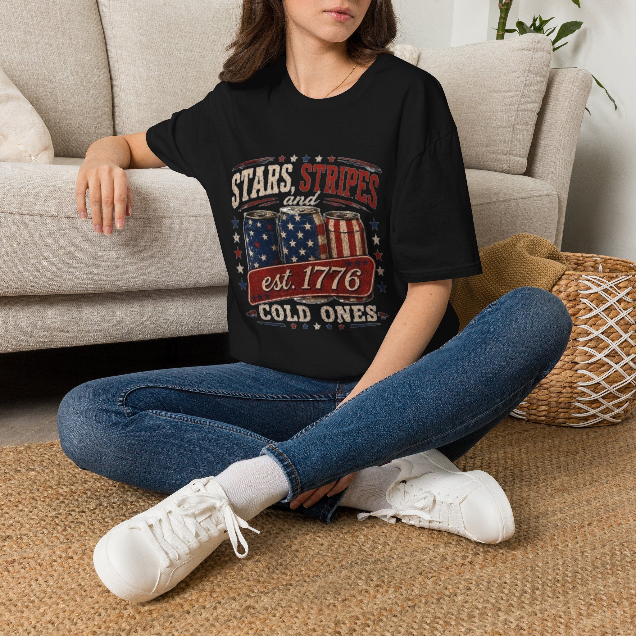 Stars, Stripes & Cold Ones T-Shirt — Vintage American Beer 1776 Tee
