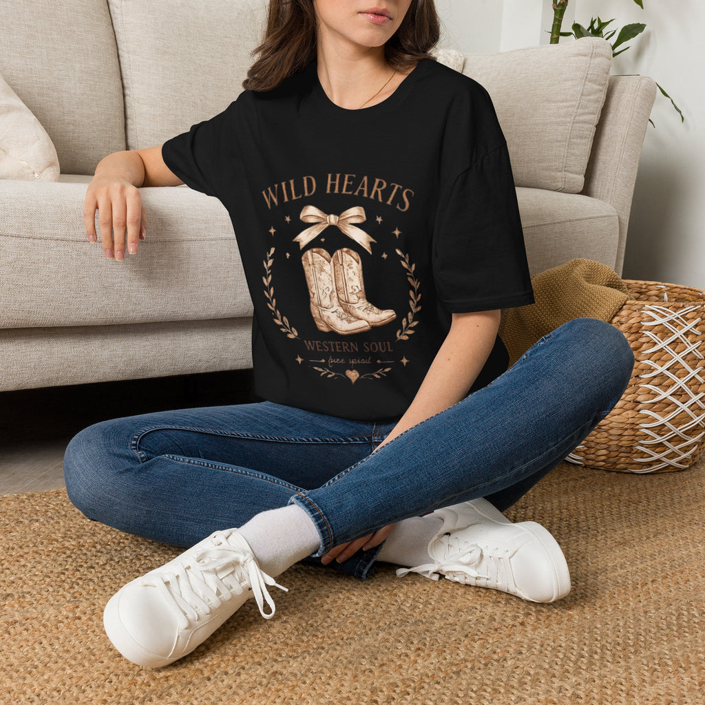 Wild Hearts Cowboy Boots Graphic T-Shirt