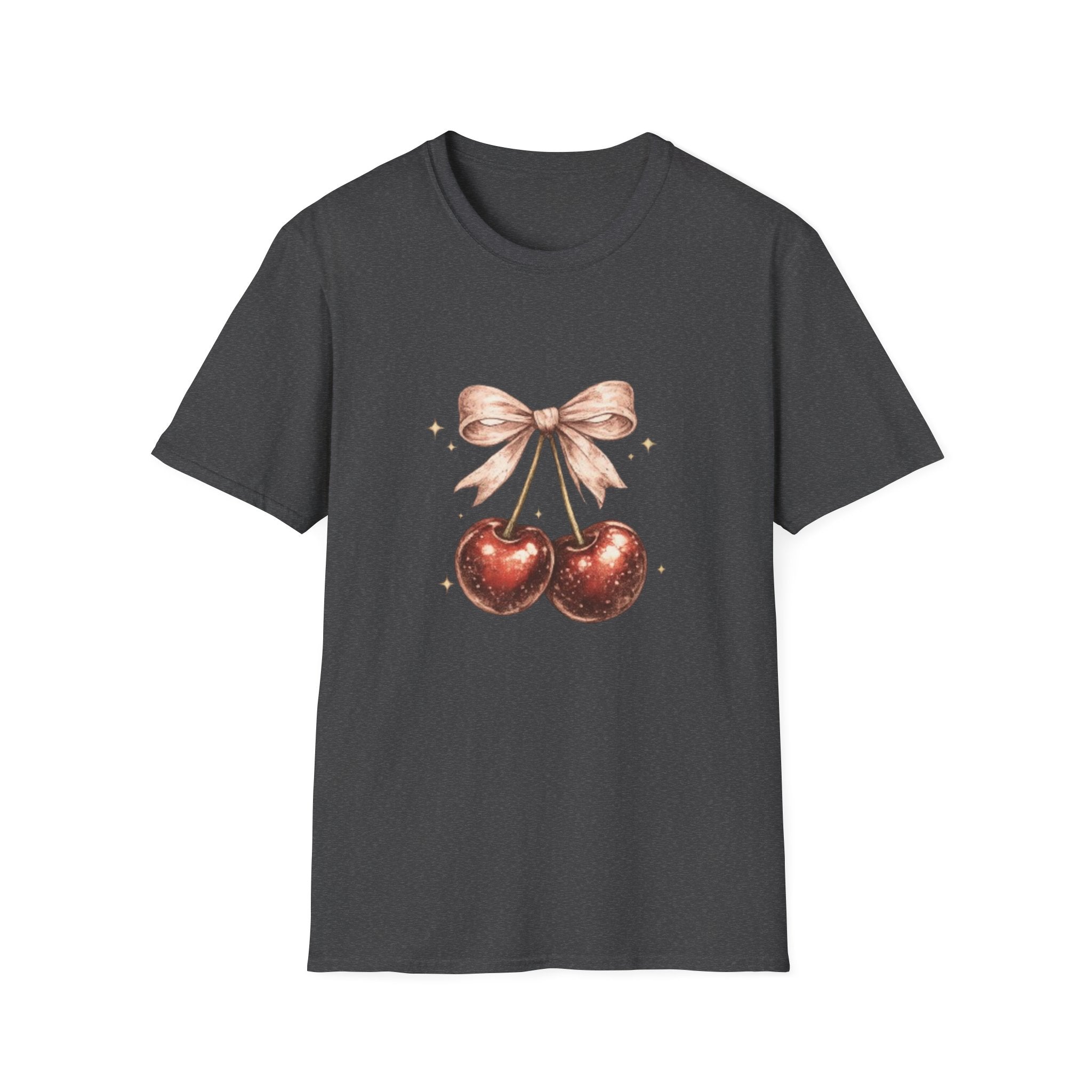 Cherry Bow T-Shirt — Cute Vintage Cherries Graphic