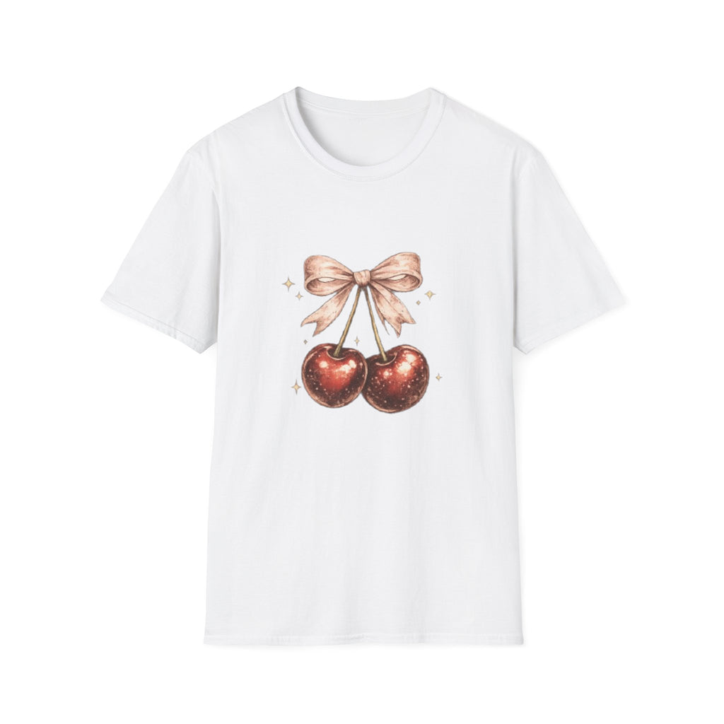 Cherry Bow T-Shirt — Cute Vintage Cherries Graphic