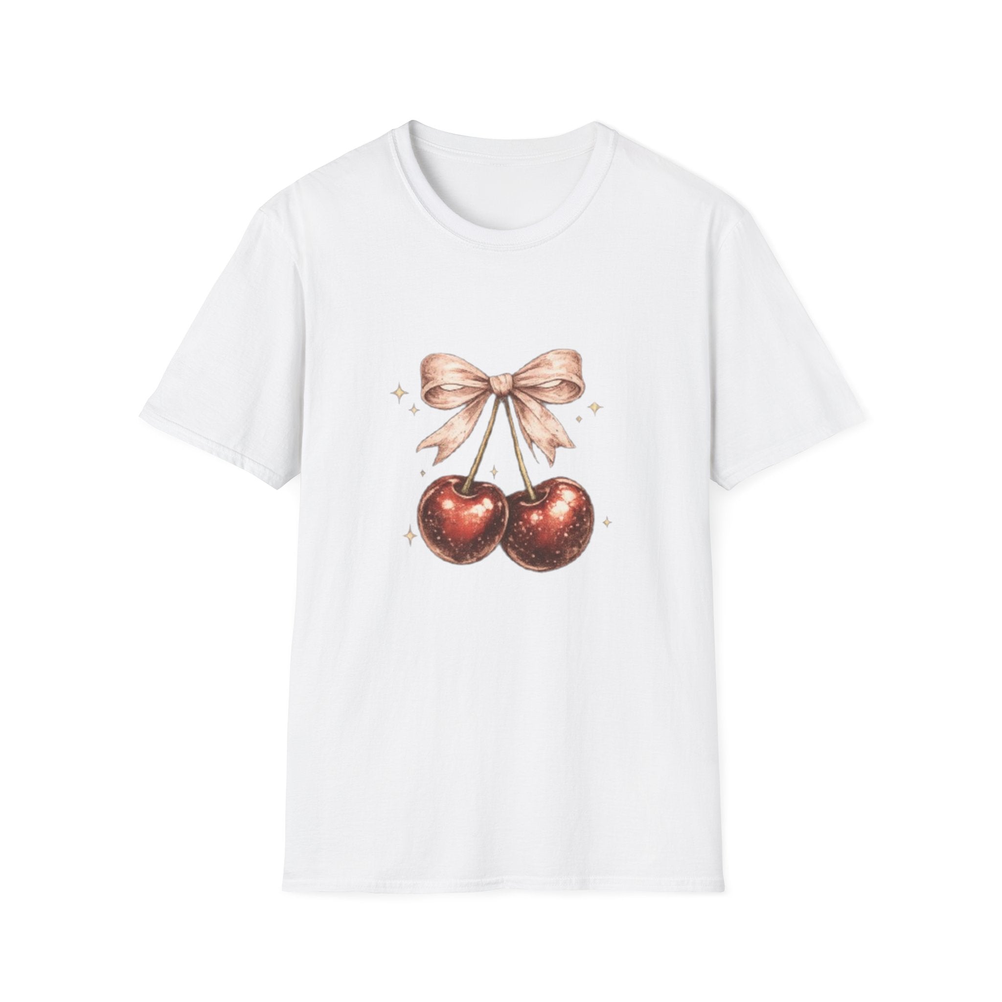 Cherry Bow T-Shirt — Cute Vintage Cherries Graphic