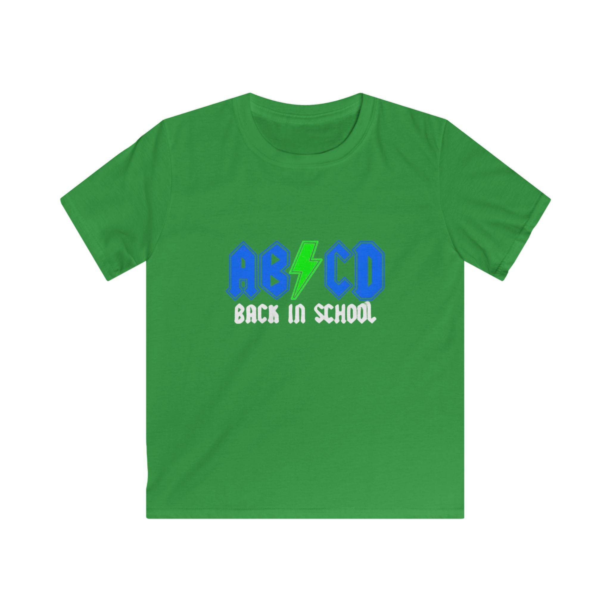 Kids "AB/CD Back in School" Graphic Tee — Cool Lightning Bolt School Shirt