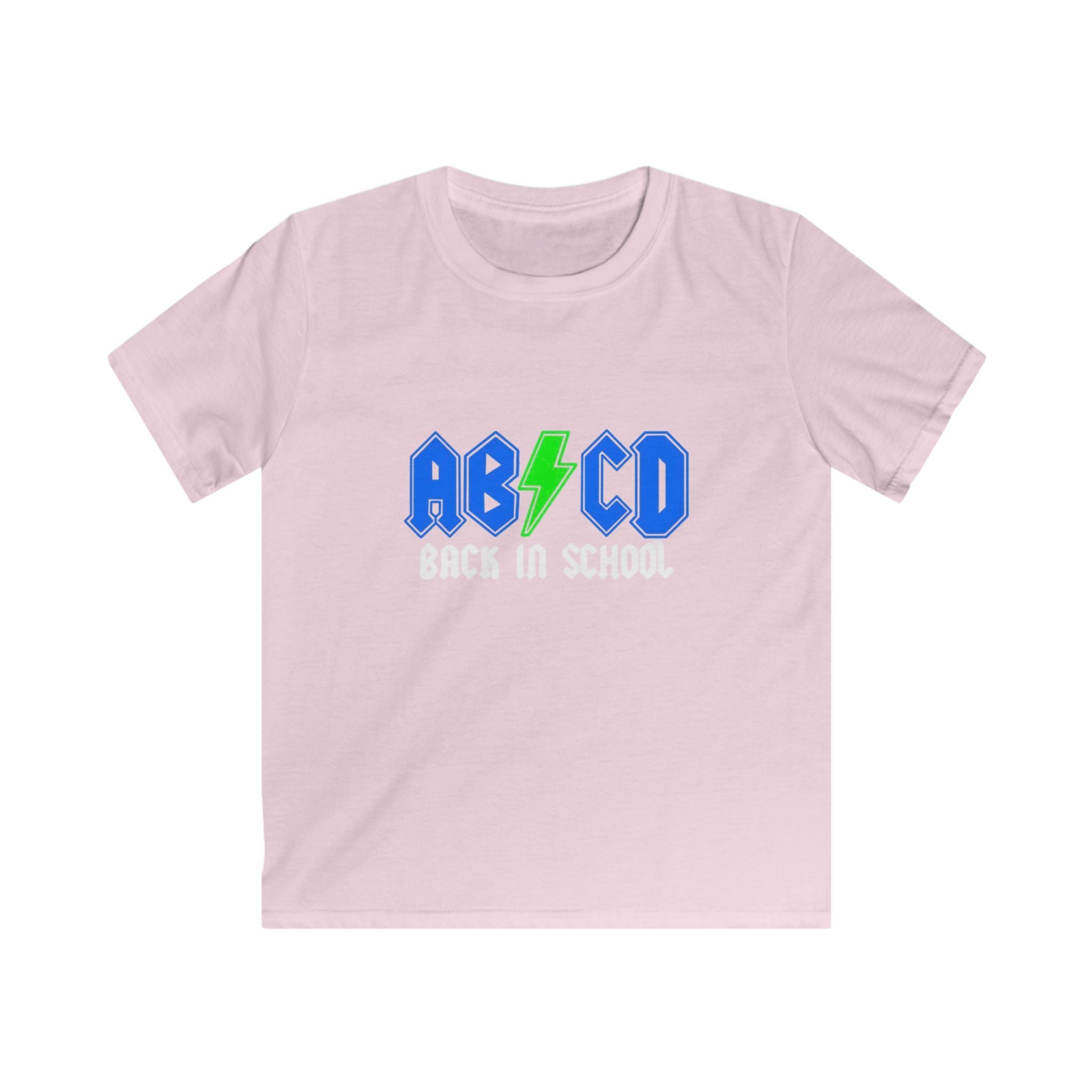 Kids "AB/CD Back in School" Graphic Tee — Cool Lightning Bolt School Shirt