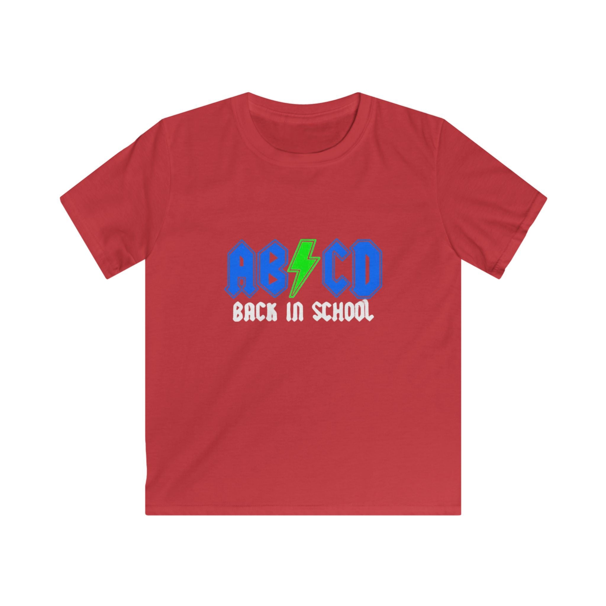 Kids "AB/CD Back in School" Graphic Tee — Cool Lightning Bolt School Shirt