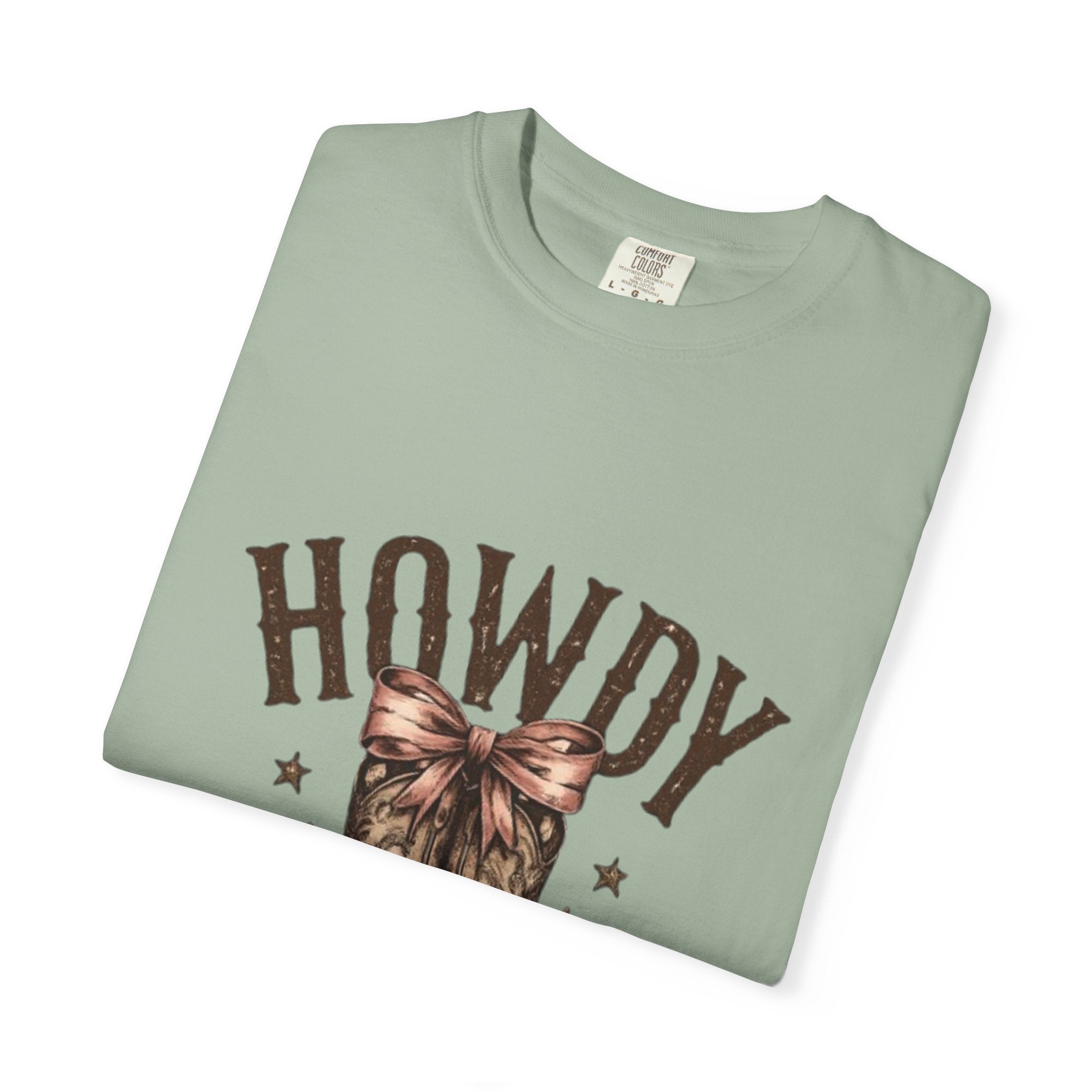 Howdy Cowboy Boots T-Shirt — Western Graphic Tee with Bow
