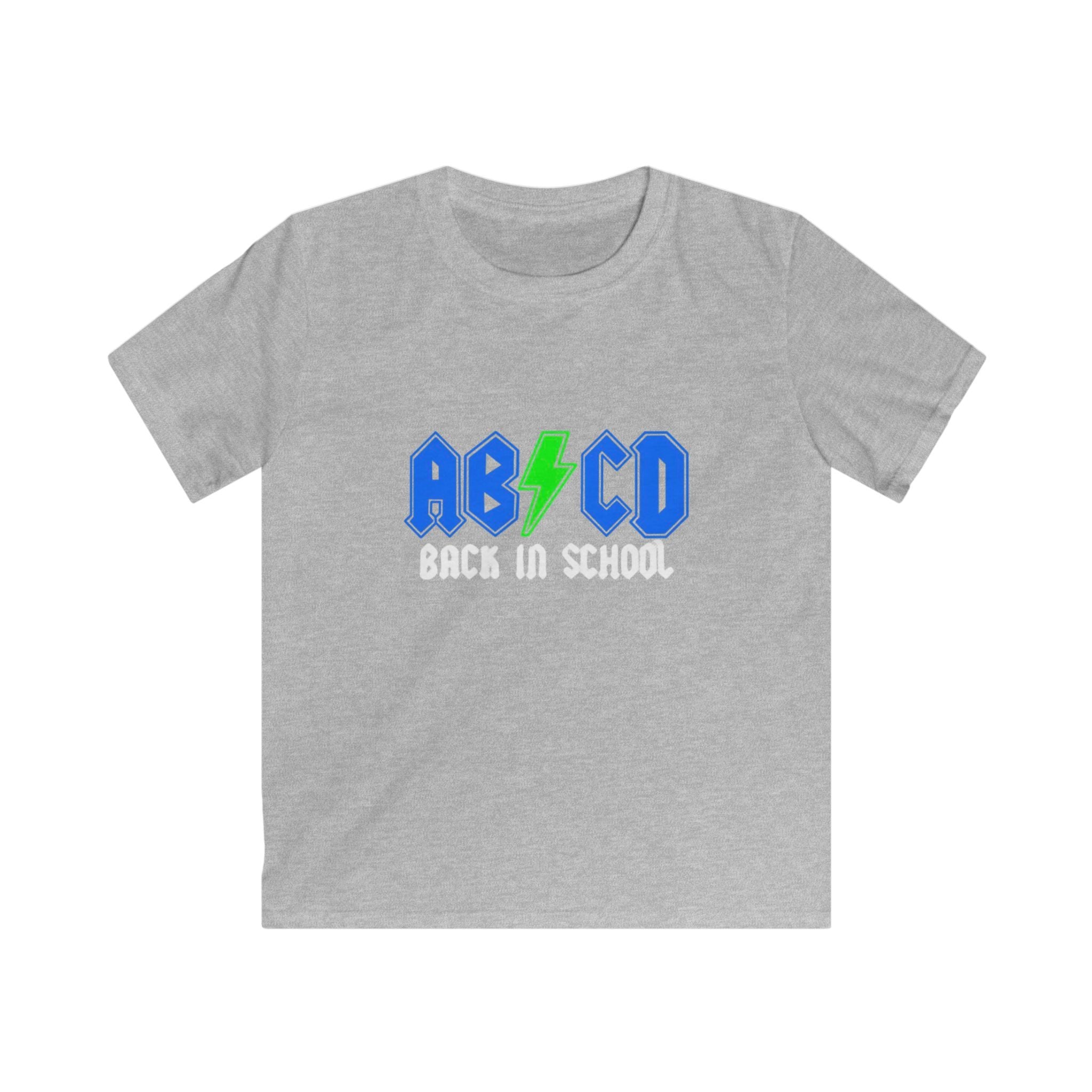 Kids "AB/CD Back in School" Graphic Tee — Cool Lightning Bolt School Shirt